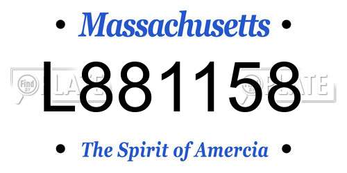 L881158 Massachusetts License Plate