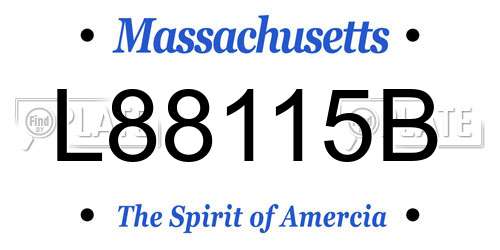 L88115B Massachusetts License Plate