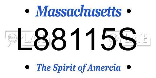 L88115S Massachusetts License Plate