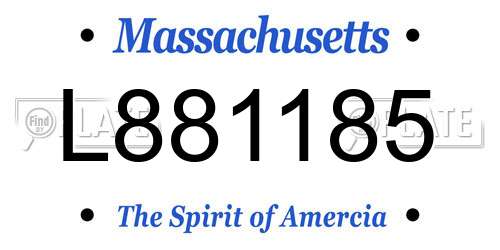 L881185 Massachusetts License Plate