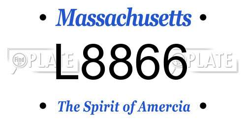 L8866 Massachusetts License Plate