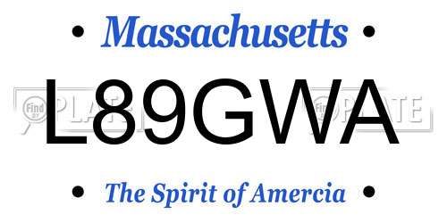 L89GWA Massachusetts License Plate
