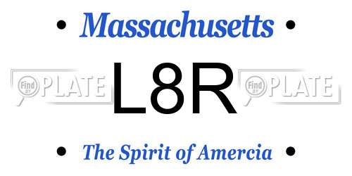 L8R Massachusetts License Plate
