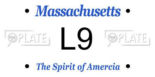 L9 Massachusetts License Plate