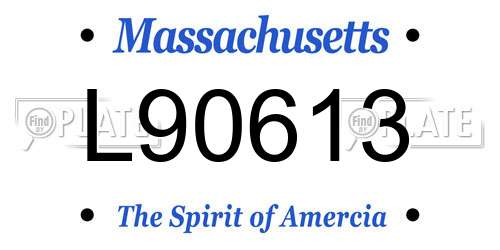 L90613 Massachusetts License Plate