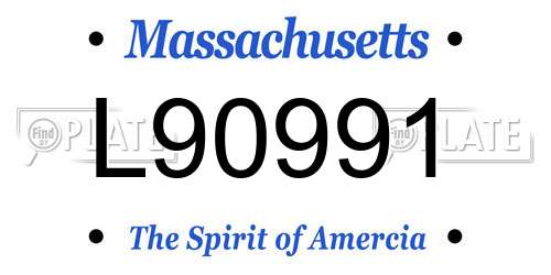 L90991 Massachusetts License Plate