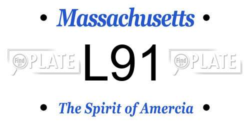 L91 Massachusetts License Plate