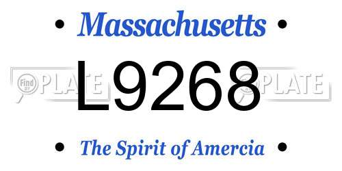 L9268 Massachusetts License Plate