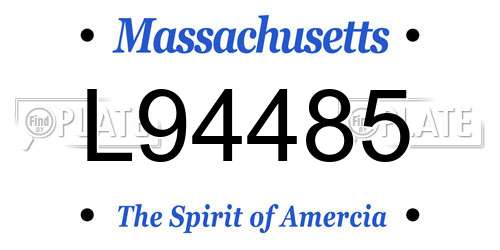 L94485 Massachusetts License Plate