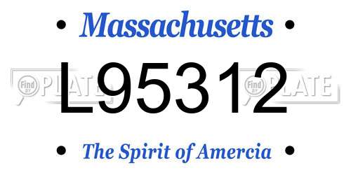 L95312 Massachusetts License Plate