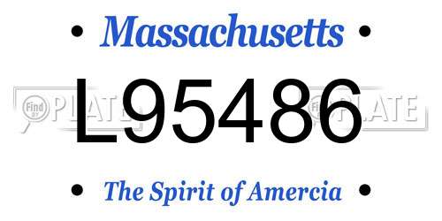 L95486 Massachusetts License Plate