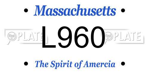 L960 Massachusetts License Plate