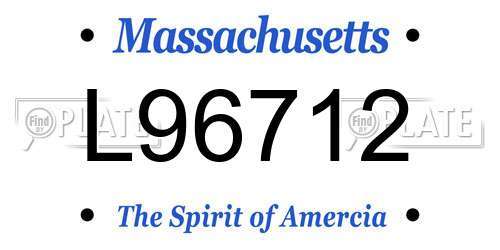 L96712 Massachusetts License Plate