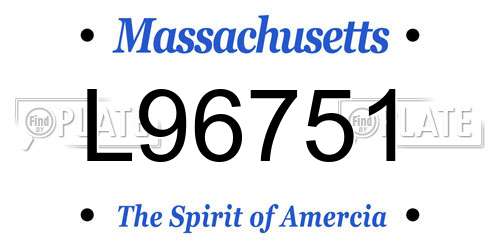 L96751 Massachusetts License Plate