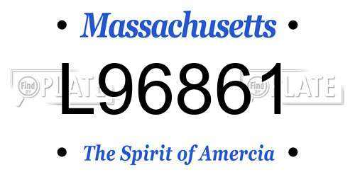 L96861 Massachusetts License Plate