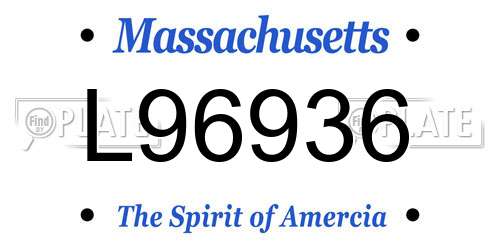 L96936 Massachusetts License Plate