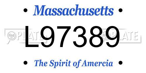 L97389 Massachusetts License Plate