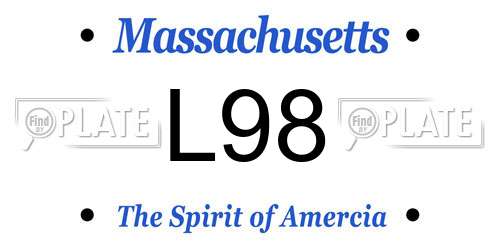 L98 Massachusetts License Plate