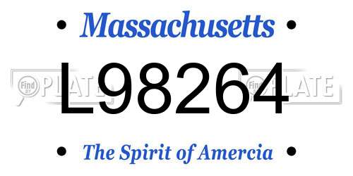 L98264 Massachusetts License Plate