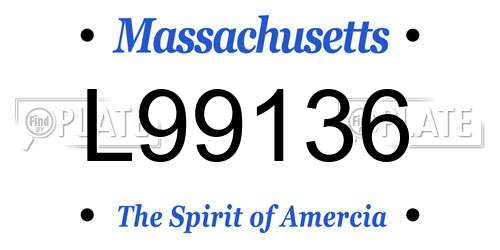 L99136 Massachusetts License Plate