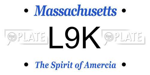 L9K Massachusetts License Plate