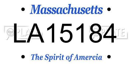 LA15184 Massachusetts License Plate