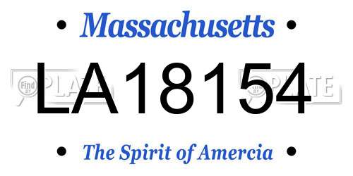 LA18154 Massachusetts License Plate