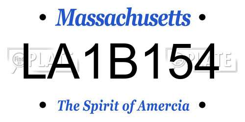 LA1B154 Massachusetts License Plate
