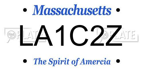 LA1C2Z Massachusetts License Plate