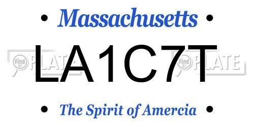 LA1C7T Massachusetts License Plate