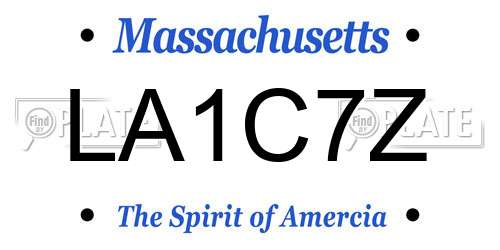 LA1C7Z Massachusetts License Plate