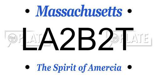 LA2B2T Massachusetts License Plate