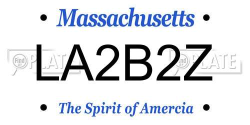 LA2B2Z Massachusetts License Plate