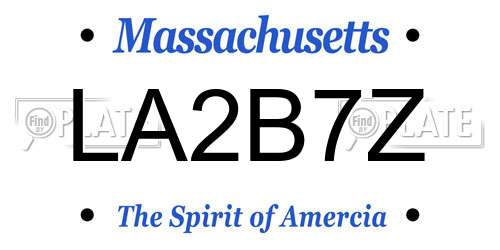 LA2B7Z Massachusetts License Plate