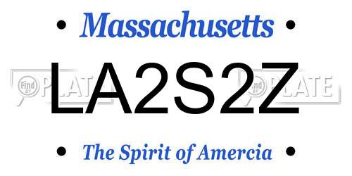 LA2S2Z Massachusetts License Plate