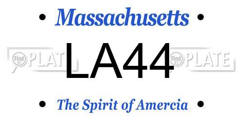 LA44 Massachusetts License Plate