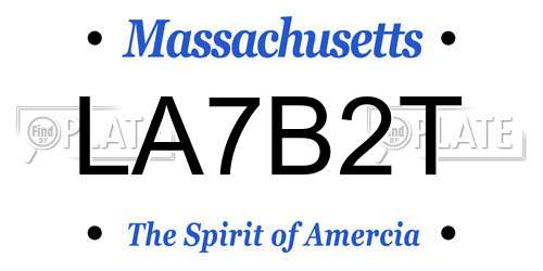 LA7B2T Massachusetts License Plate