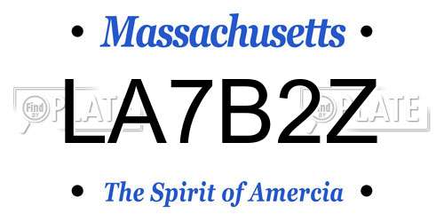 LA7B2Z Massachusetts License Plate