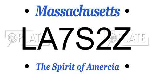 LA7S2Z Massachusetts License Plate
