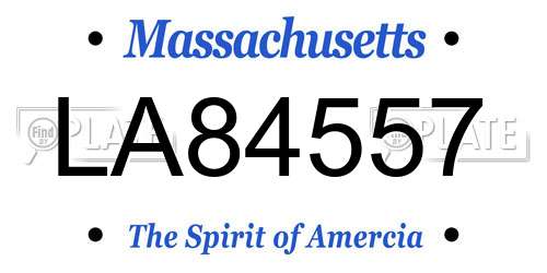 LA84557 Massachusetts License Plate