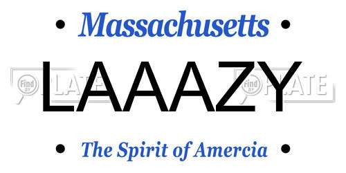 LAAAZY Massachusetts License Plate
