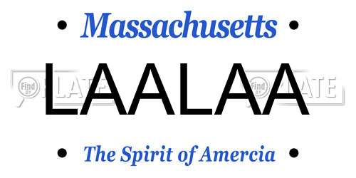 LAALAA Massachusetts License Plate