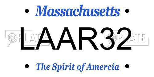 LAAR32 Massachusetts License Plate