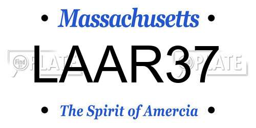 LAAR37 Massachusetts License Plate