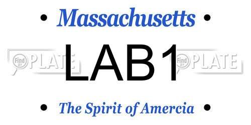 LAB1 Massachusetts License Plate