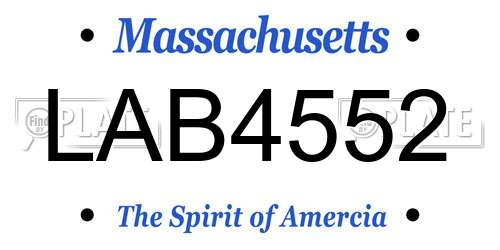 LAB4552 Massachusetts License Plate