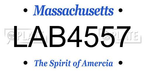LAB4557 Massachusetts License Plate