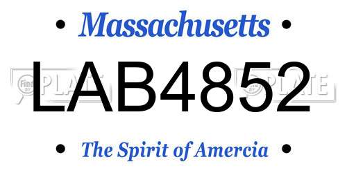 LAB4852 Massachusetts License Plate