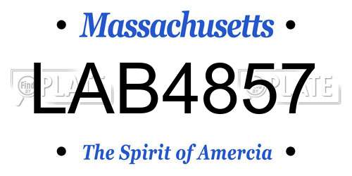 LAB4857 Massachusetts License Plate