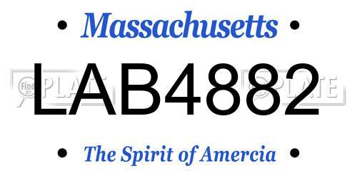 LAB4882 Massachusetts License Plate